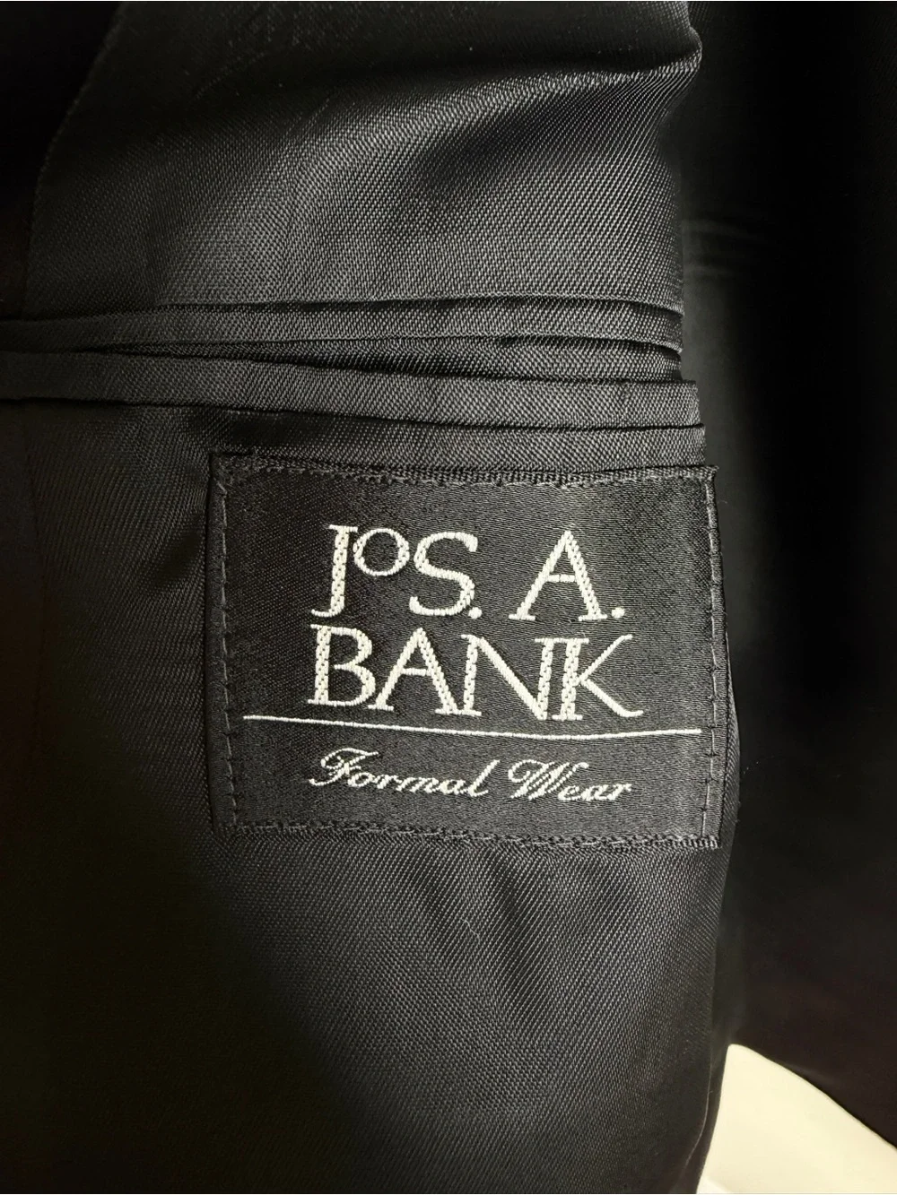 Jos A Bank 100% Wool Formal Wear Jacket 42R Black Satin Notch Lapel 1 Button